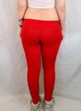 Ultra Low Rise / Super Low Rise Red Leggings / Made in USA