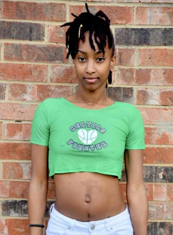Celtics Forever Green Short Sleeve Crop Top / Cropped Jersey / Made in USA