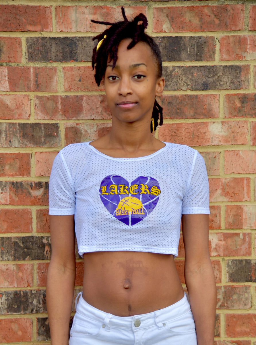 Lakers Basketball White Short Sleeve Crop Top / Cropped Jersey / Made –  Lyla's Crop Tops