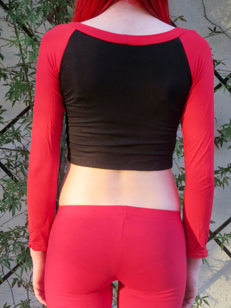 Ultra Low Rise / Super Low Rise Red Not So Short Mid Thigh Yoga Shorts –  Lyla's Crop Tops