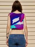 Loose Boxy Tie Dye Crop Tank Top / Made in USA