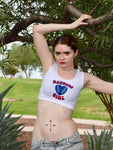 Rangers Girl White Form-Fitting Crop Top / Cropped Tank Top