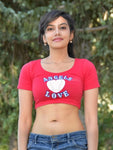 Angels Love Red Form-Fitting Short Sleeve Crop Top