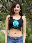 One Planet Earth Day Black Crop Tank Top
