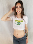 Go Pack Go Packers White Short Sleeve Crop Top / Cropped Jersey / Made in USA
