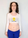 I'm So Done Annoyed Emoji White Long Sleeve Crop Top / Made in USA