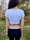 Dress Coded White Short Sleeve Crop Top / Made in USA