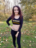 Dress Coded Black Long Sleeve Crop Top / Made in USA