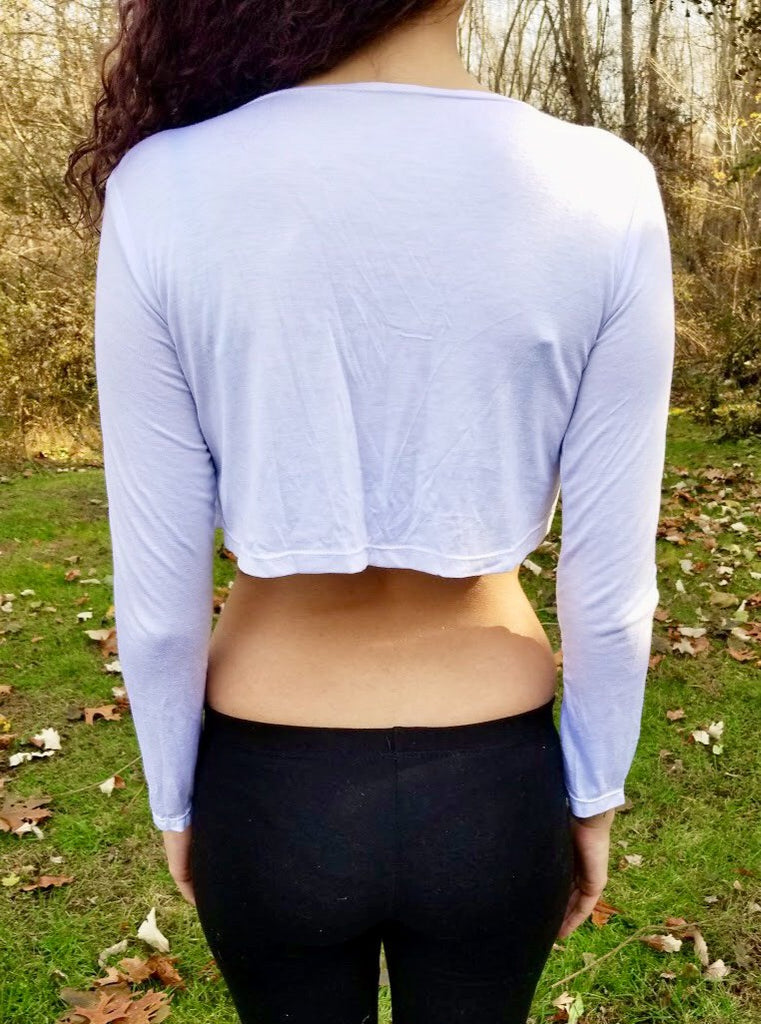 Loose Boxy White Long Sleeve Crop Top / Made in USA – Lyla's Crop Tops