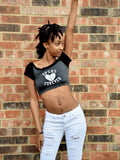 Spurs Forever Gray and Black Short Sleeve Crop Top / Made in USA