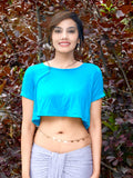 Soft Turquoise Short Sleeve Crop Top