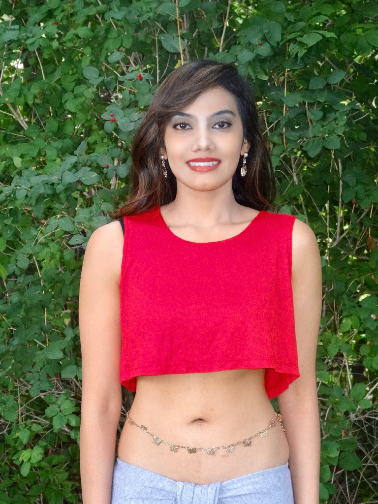 Loose Boxy Red Crop Tank Top / Made in USA – Lyla's Crop Tops