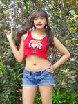 More Love Less Hate Red Crop Tank Top