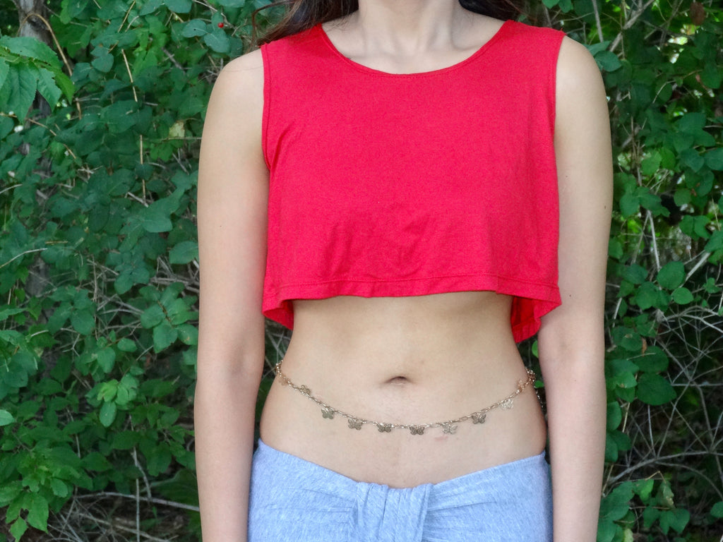 Loose Boxy Red Crop Tank Top / Made in USA – Lyla's Crop Tops