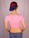 Patriots Forever Pink Short Sleeve Crop Top / Made in USA