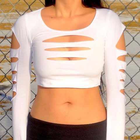 Dress Coded White Short Sleeve Crop Top / Made in USA – Lyla's