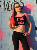 F*ck Black and Pink Crop Top / Made in USA