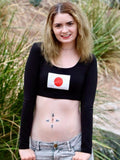 Japan Black Long Sleeve Crop Top