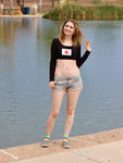 Japan Black Long Sleeve Crop Top
