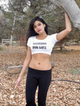 Raiders For Life White Form-Fitting Short Sleeve Crop Top / Made in USA