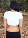 Raiders For Life White Form-Fitting Short Sleeve Crop Top / Made in USA