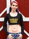 Steelers Forever Black Form-Fitting Long Sleeve Crop Top / Made in USA