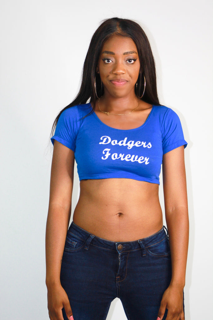 Dodgers Forever Blue Short Sleeve Crop Top – Lyla's Crop Tops