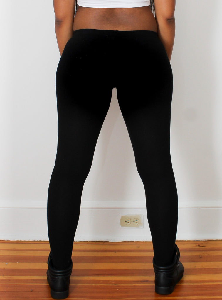 Low-rise black leggings