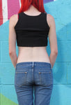 USA Black Ribbed Crop Top / Made in USA