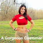 A beautiful customer in a Sirenaz Crop Top.