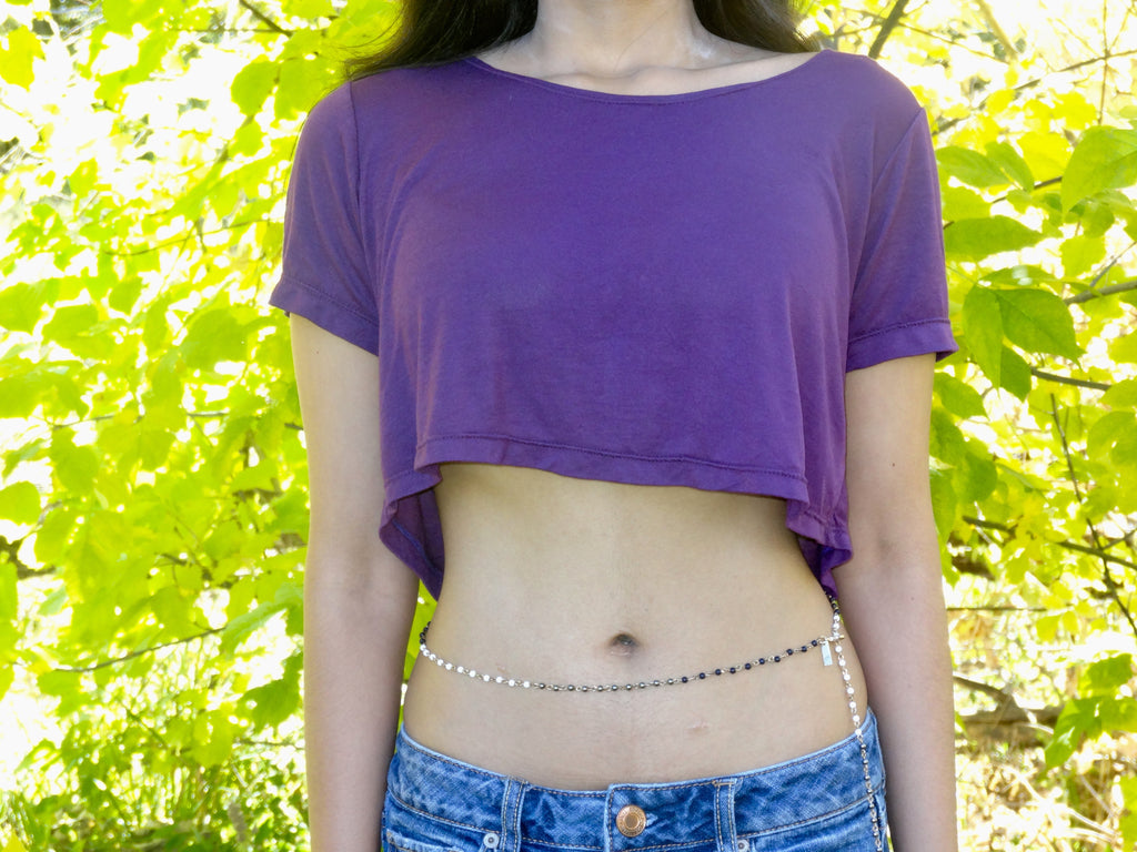 Loose Boxy Purple Short Sleeve Crop Top / Made in USA – Lyla's Crop Tops
