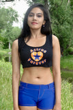 Astros Forever Black Form-Fitting Crop Top / Cropped Tank Top