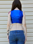 Metallic Blue Form-Fitting Crop Top / Cropped Tank Top / Made in USA