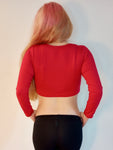 Gold Blooded 49ers Red Form Fitting Long Sleeve Crop Top/ Made in USA