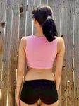 Pink Form-Fitting Crop Tank Top / Made in USA