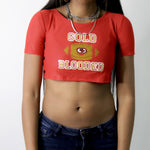 Gold Blooded 49ers Red Short Sleeve Crop Top / Cropped Jersey / Made in USA
