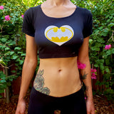 I Love Batman Black Short Sleeve Crop Top / Made in USA